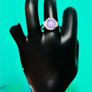 Stunning Amethyst Halo Ring